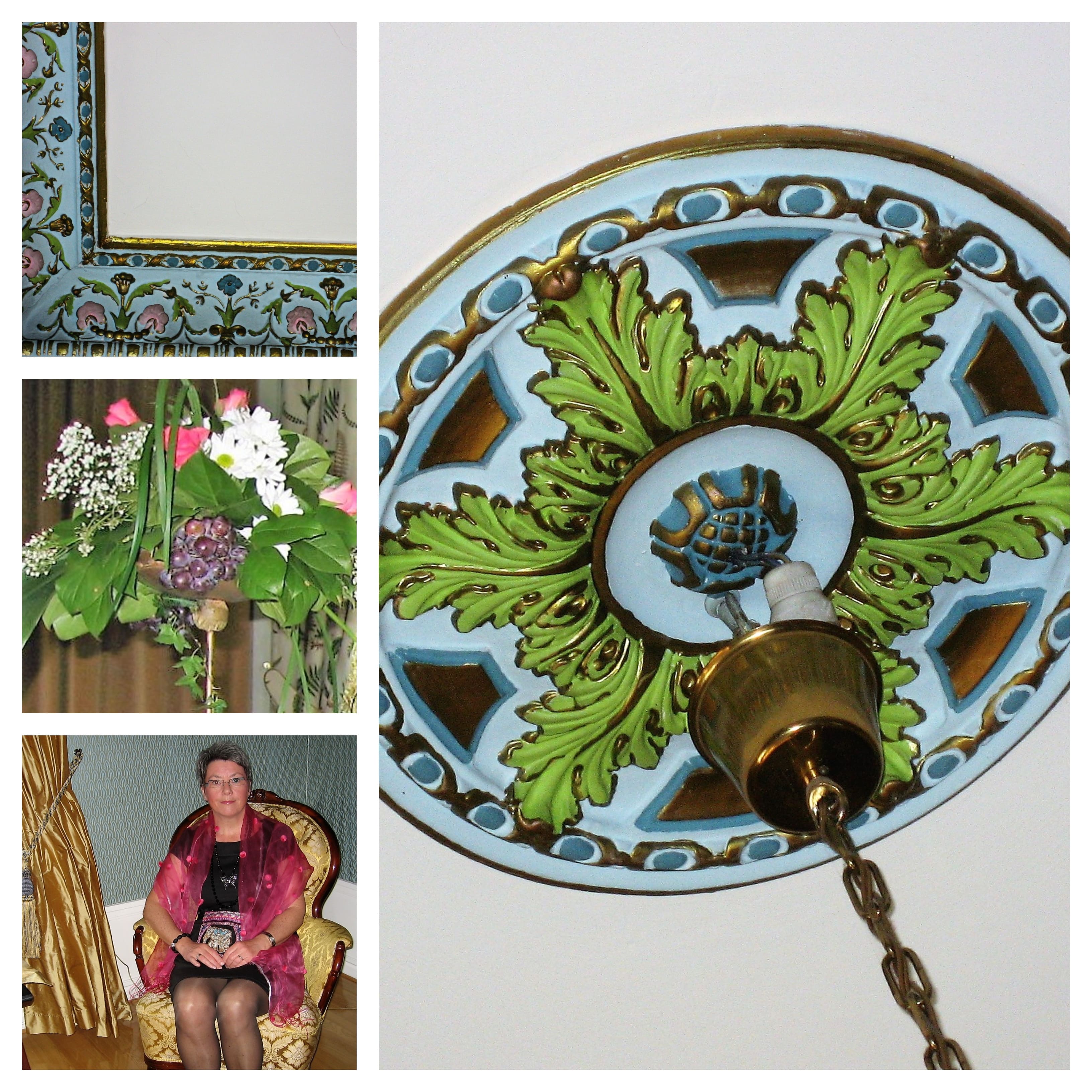 En langweekend på Thorskogs Slott i Sverige gjør inntrykk - kollasj av detaljer fra interiøret