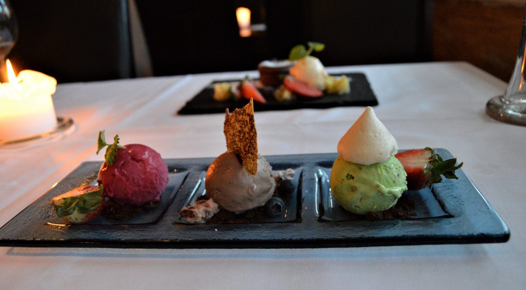 Dessert på restauranten Bare Kos på Beitostølen