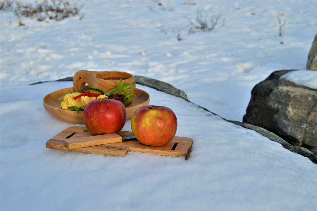 Stilleben av maten vi inntok på denne rasteplassen. Fjelltur på Beitostølen