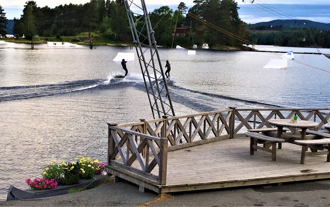 kabelbane med 5 master og 550 meter lang wire, Norsjø ferieland
