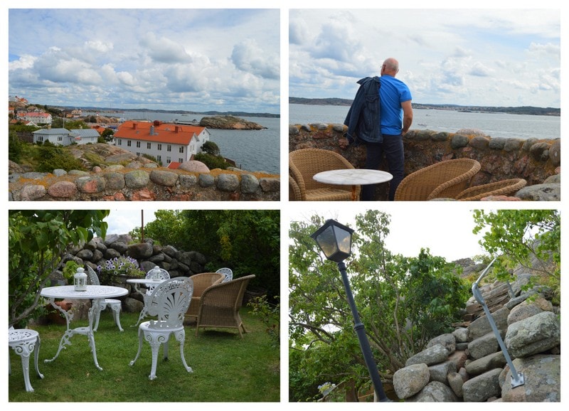 Kollasj fra utsikten og området rundt Strandflickorna, Lysekil.