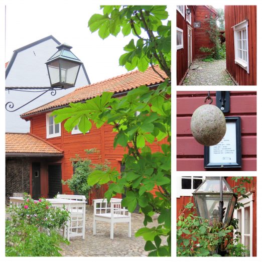 Opplev den gamle og unike trebyen i Eksjö - Kollasj fra en sjarmerende bakgård