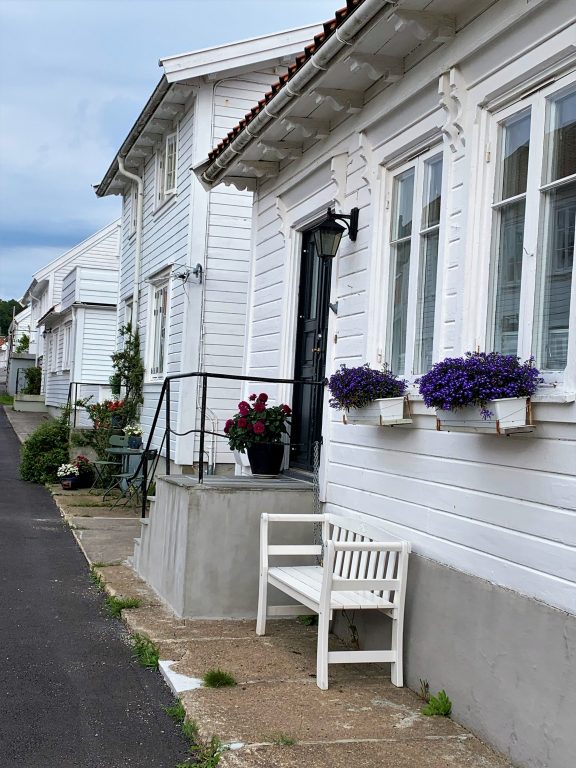 Gamle trehusbebyggelsen i sentrum av Mandal