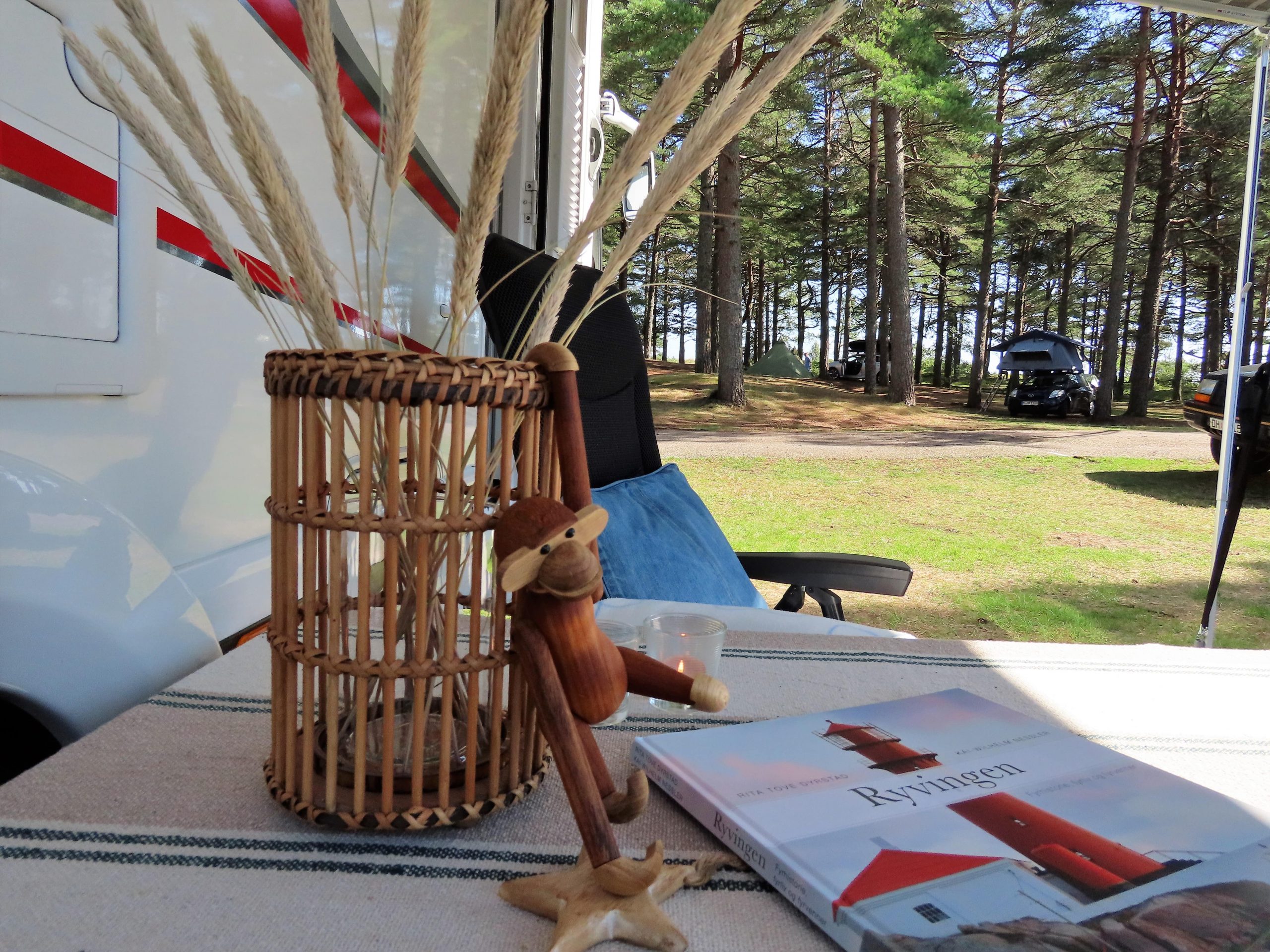 Tilbake på Sjøsanden camping etter turen til Ryvingen Fyr