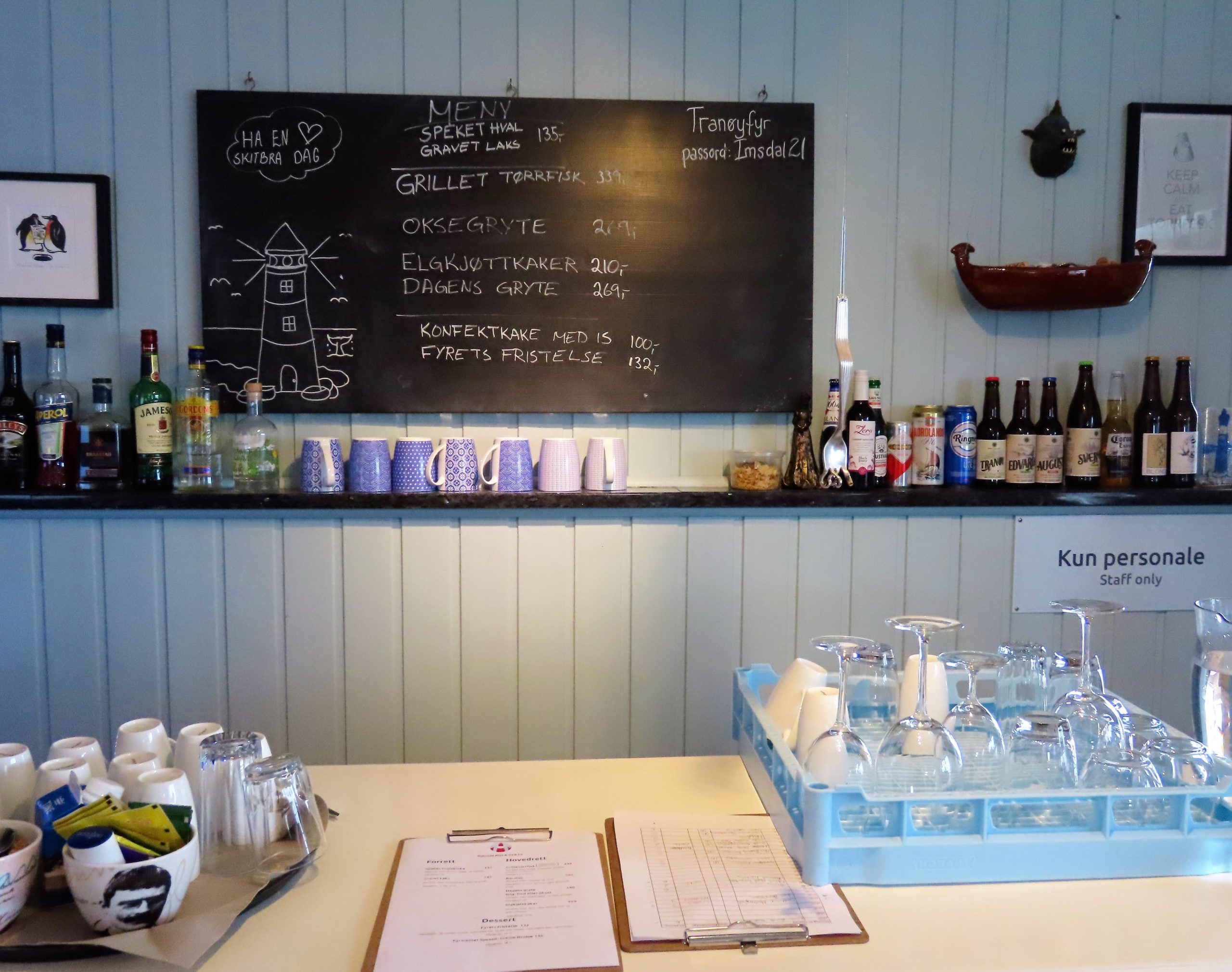 Disken på kaffeen/restauranten Tranøy fyr